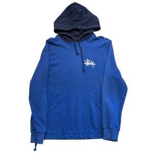 Stüssy Two-Tone Pullover Hoodie with Logo Graphics